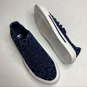 Rocket Dog Navy Blue Jokes Star Slip-On Sneakers